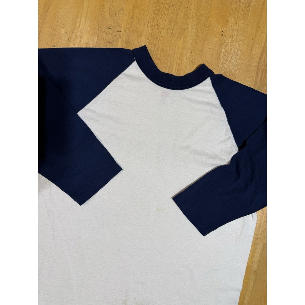 Vintage 90s Soffe Mens XL Raglan Baseball T Shirt 3/4 Sleeve USA Navy White